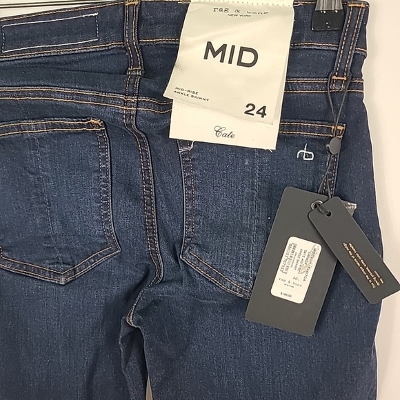 NEW Rag & Bone Women's Cate Mid-Rise Ankle Skinny Jeans Blue Denim Size 24 $195 - Picture 6 of 6